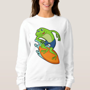Groda som surfer med ytskiva t shirt
