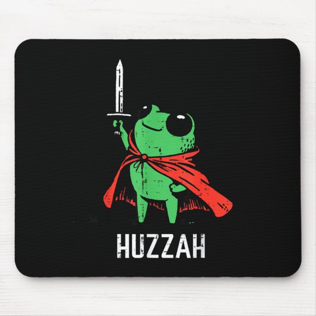 Groda Svärd Cape Huzzah Roligt Meme Fantasy Pojke  Musmatta (Framsidan)