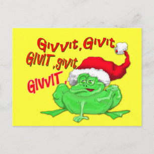 Groda tecknader med grodplanta givit givit givit helg vykort