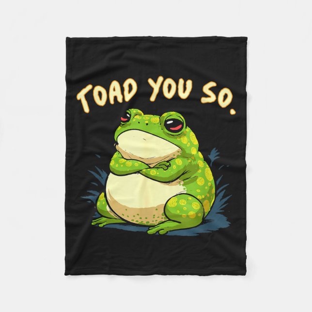 Groda Tröja Padda Du Är Så Rolig Padda Meme  Fleecefilt (Framsidan)
