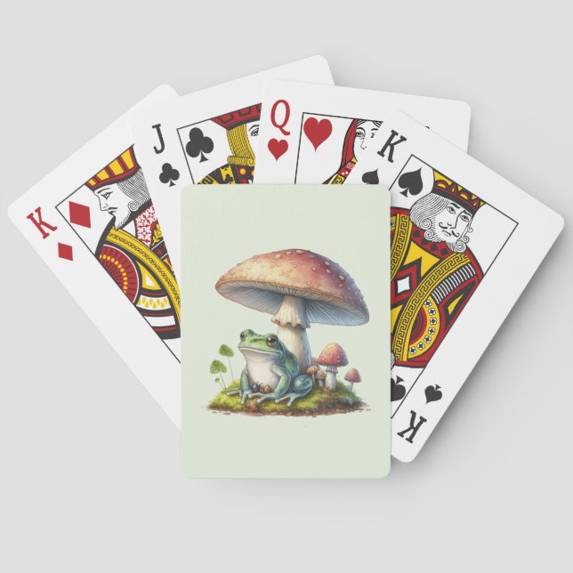 Groda under en svamp Söt natur Casinokort (Baksidan)