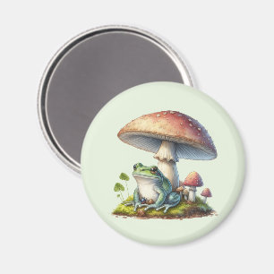 Groda under en svamp Söt natur Magnet