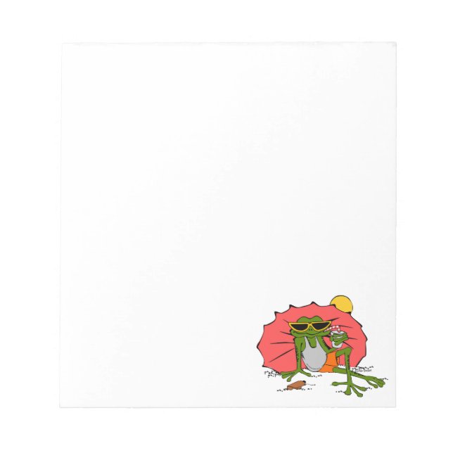 Groda vid Anteckningsblocket Beach Tecknad Anteckningsblock (Framsida)