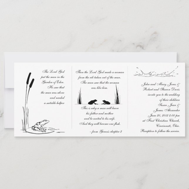 Grodabröllopinbjudan - religiösa inbjudningar (Framsida)