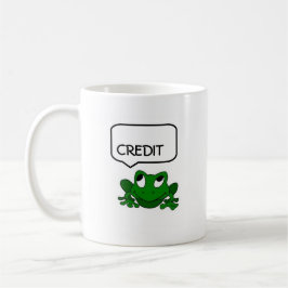 Grodadebitering- eller kreditmugg kaffemugg