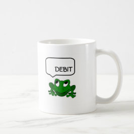 Grodadebitering- eller kreditmugg kaffemugg
