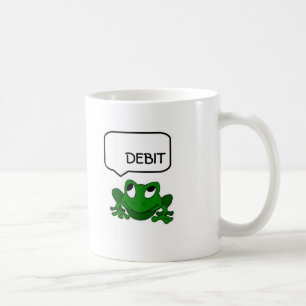 Grodadebitering- eller kreditmugg kaffemugg