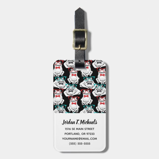 Grodaexponeringsglasmönster | tillfogar ditt namn bagagebricka (Vertikal Framsida)