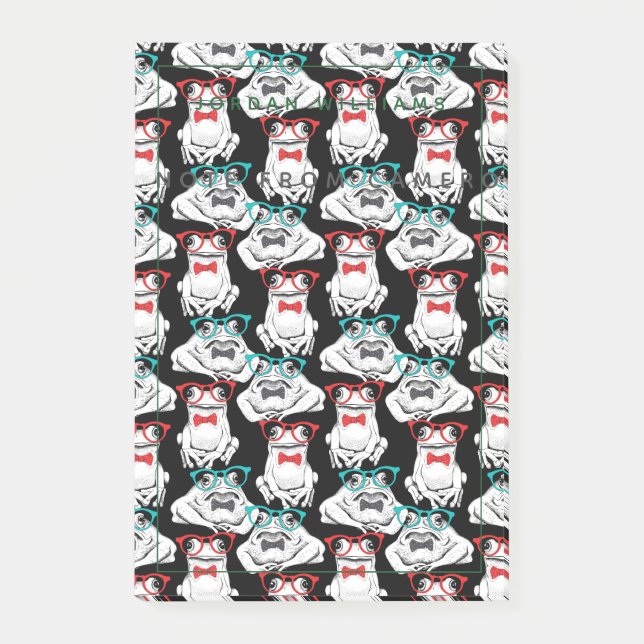 Grodaexponeringsglasmönster | tillfogar ditt namn post-it block (Framsida)