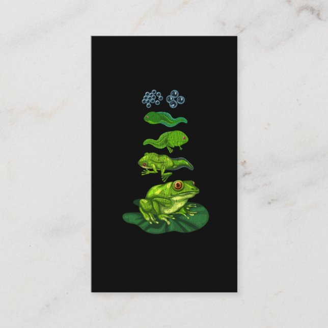 Grodäggkoppsbiologi Metamorfos Life Cycle Art. Visitkort (Framsida)