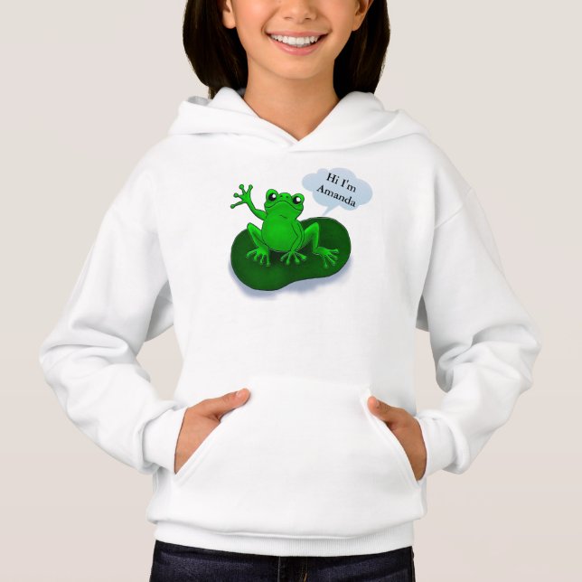Grodaillustrationtecknad på ett löv tee shirt (Framsida)