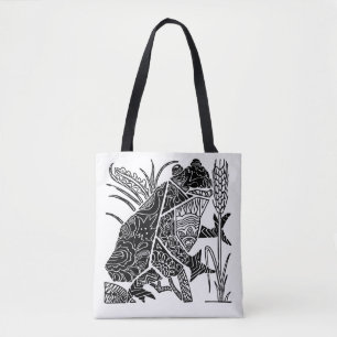 Grodan boho blomster abstrakt tygkasse