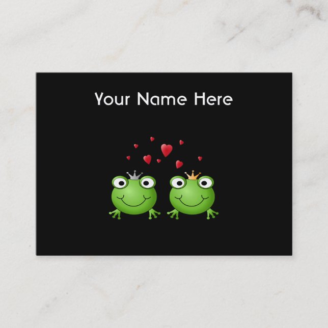 Grodan kopplar ihop med hearts. visitkort (Framsida)