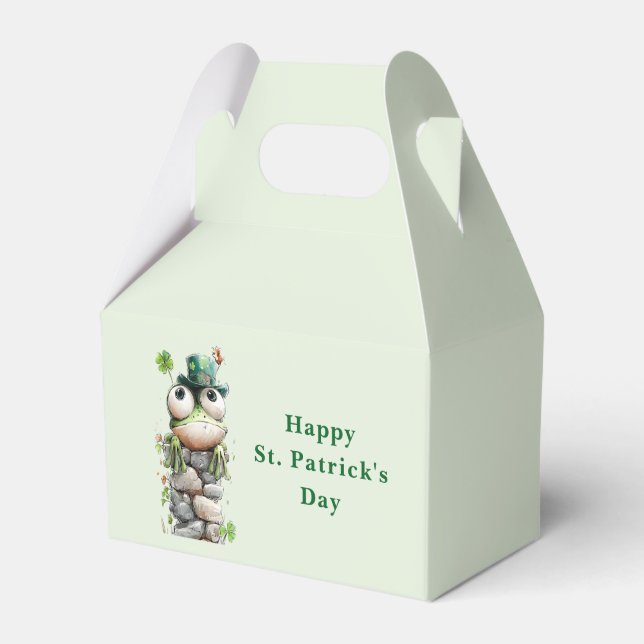 Grodan med grön hatt och shamrock söt presentaskar (Framsidan Sidan)