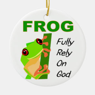 GRODAN rely fullständigt på gud Julgransprydnad Keramik