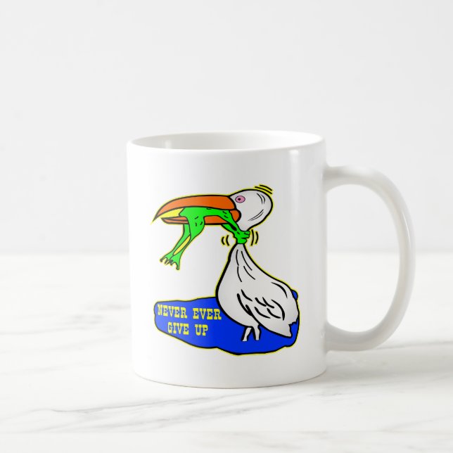 Grodan som kväv fågeln ger sig aldrig någonsin, kaffemugg (Höger)