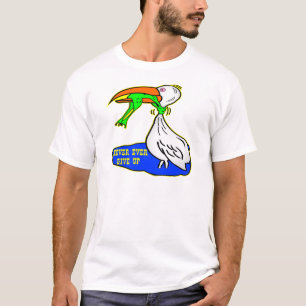 Grodan som kväv fågeln ger sig aldrig någonsin, t shirt