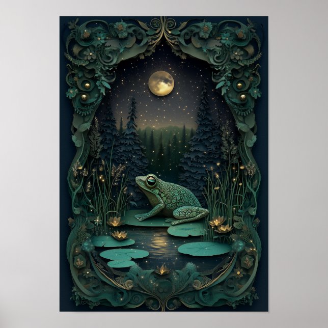 Grodan | Sommarnattsskogskonst Poster (Framsidan)