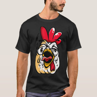 Grödande höns av arten Tupp Ansikte T Shirt