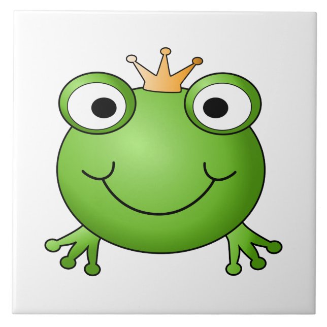 GrodaPrince. Lycklig Frog. Kakelplatta (Framsidan)