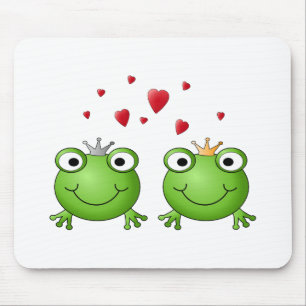 GrodaPrince och grodaPrincess, med hearts. Musmatta