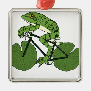 Grodaridningcykeln med liljan vadderar hjul julgransprydnad metall