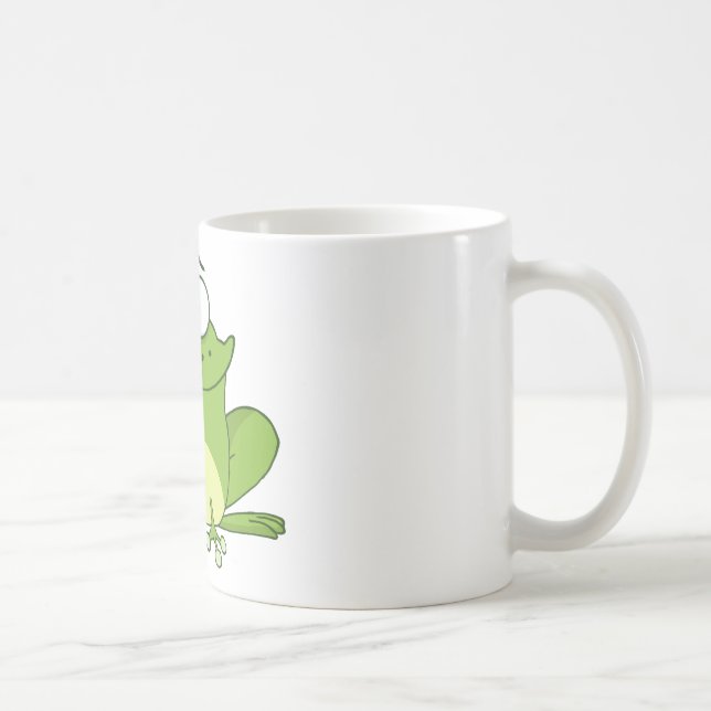 Grodatecknade figurer som ut hänger dess tunga kaffemugg (Höger)