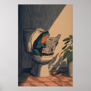 Grodbadrum Konsttryck Minimalistisk Linjedrawing Poster