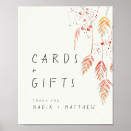 Grödbär faller bröllopskort och presentkort poster