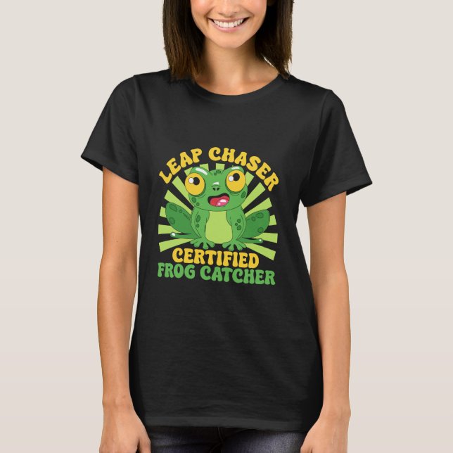 Grodcatcher Leap Chaser Certifierad Groda T Shirt (Framsida)