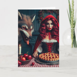 Grodd, lilla, rött, dålig Varg födelsedag Kort