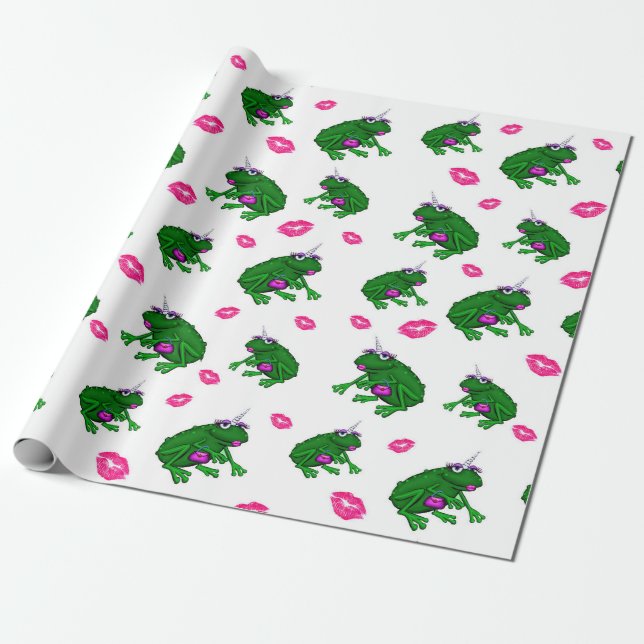 Groddamens pappersomslag med kyssar presentpapper (Utrullad)