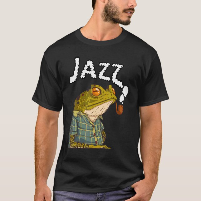 Groddar av Jazz Music Roligt Cute Frogs Animal Gr T Shirt (Framsida)