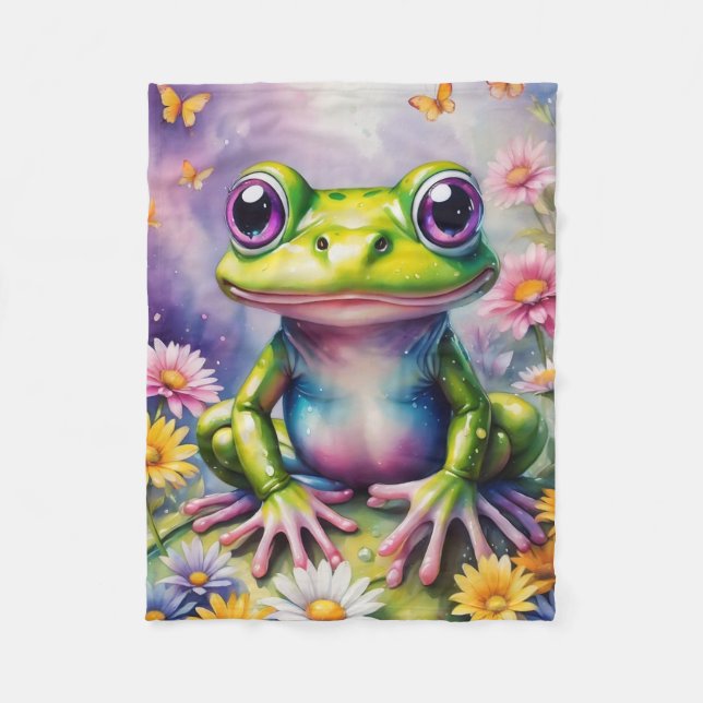 Groddar med blommande digital konst fleecefilt (Framsidan)