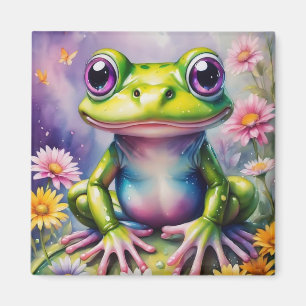 Groddar med blommande digital konst magnet