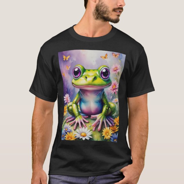 Groddar med blommande digital konst t shirt (Framsida)