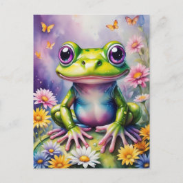 Groddar med blommande digital konst vykort
