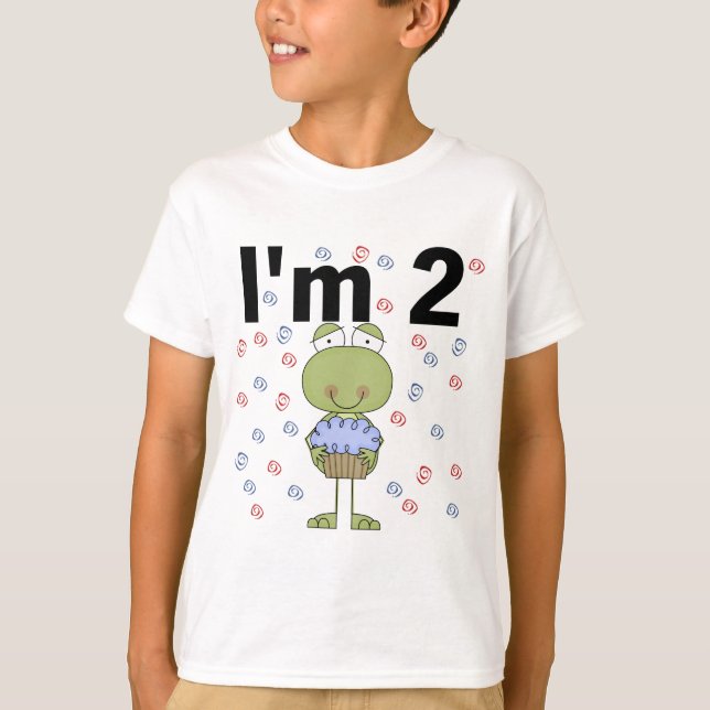 Groddar med cupkaka 2:a födelsedagsskjortor tröja (Framsida)