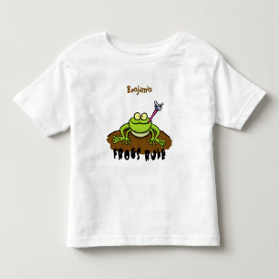 Groddar regelrätt lustig grönt groda tecknad t shirt