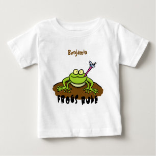 Groddar regelrätt lustig grönt groda tecknad t shirt