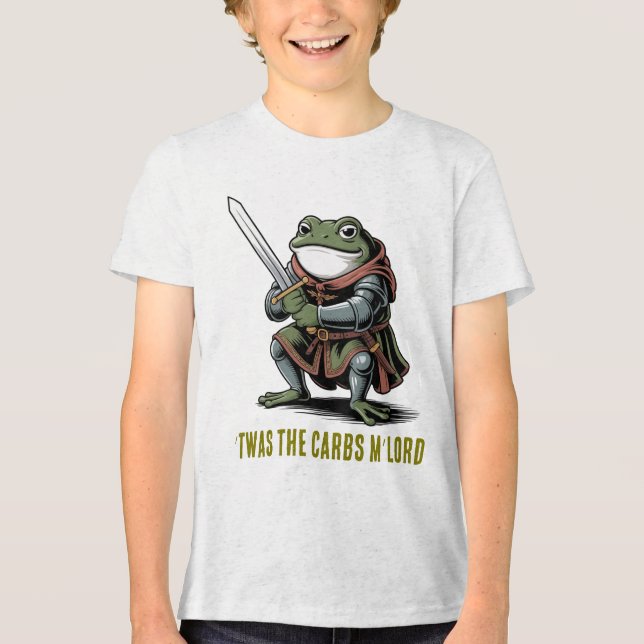 Grodden riddare 'Twas kolhydraterna T Shirt (Framsida)