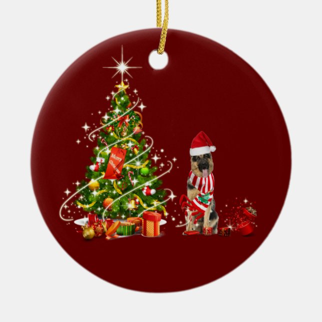 Groddjurshepherd with Hat Scaft jul Julgransprydnad Keramik (Framsidan)