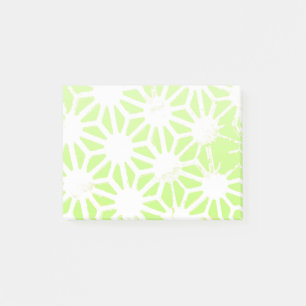 Grödgrön geometrisk mönster post-it block