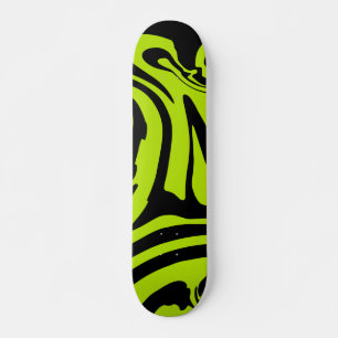 Grödgrön och svart reflexvirvel mini skateboard bräda 18,5 cm