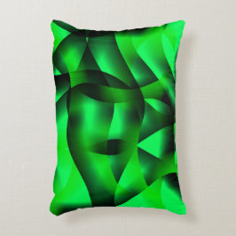 Grödgrön och svart undulering, med skugga? prydnadskudde