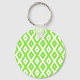 Grödgrön och vit diamant mönster nyckelring