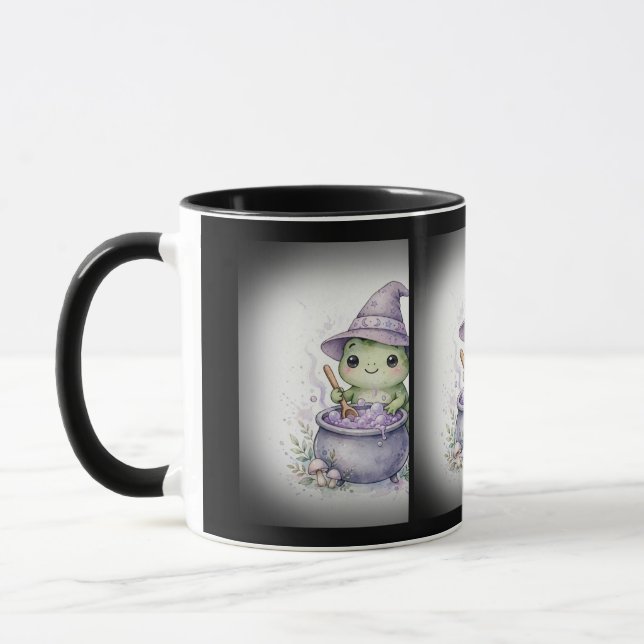 Grodhäxa med Halloween-kittel Mugg (Vänster)