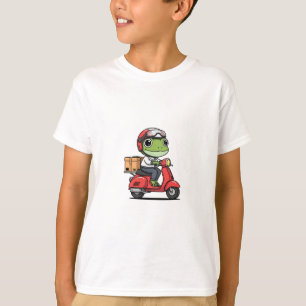 Grodleveransförare Scooter Röd hjälm Barn T Shirt