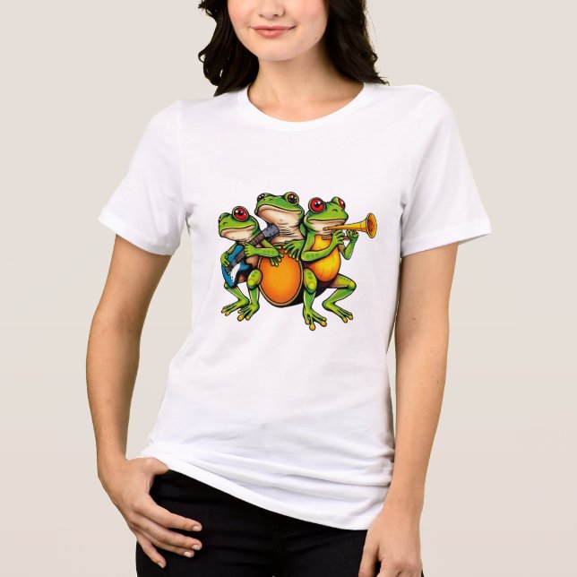 Grodlingsband som spelar gitarrer och trummor t shirt (Framsida)