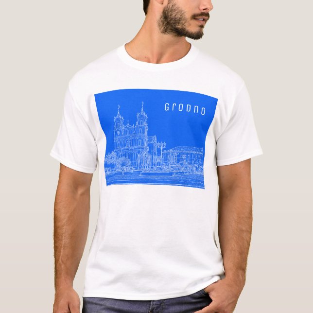 Grodno Belarus Architecture City View Cathedral T Shirt (Framsida)